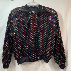AC Sport sequined jacket zip up Vintage USA size 10 women’s